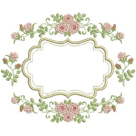 Matriz de bordado Moldura Delicada 002