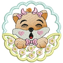 Matriz de bordado Moldura Raposa