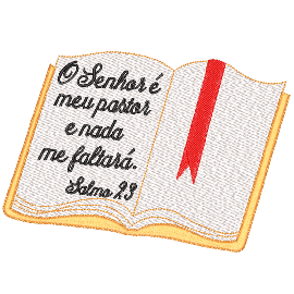 Matriz de bordado B�blia com Frase Salmo 23