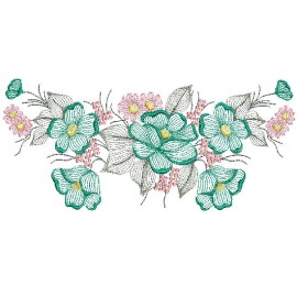 Matriz de bordado Floral Decorao