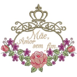 Matriz de bordado Moldura de Flores M�e