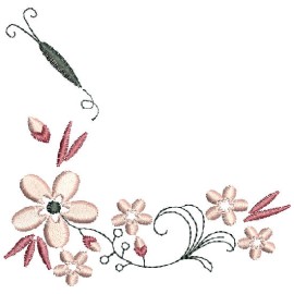 Matriz de bordado Cen�rio Floral Borboleta