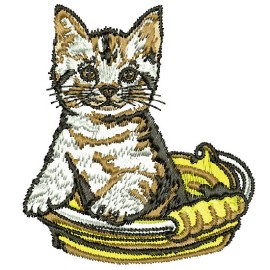 Matriz de bordado Gato detalhado 06