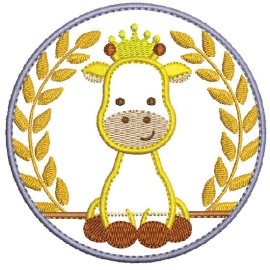 Matriz de bordado Girafa Raminho Aplique