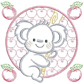 Matriz de bordado Coala Moldura C�rculo