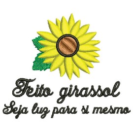 Matriz de bordado Girassol Seja luz para si mesmo