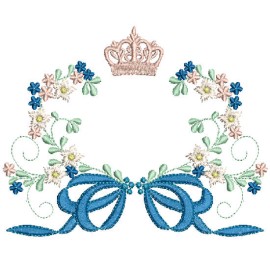 Matriz de bordado Moldura Coroa Lao