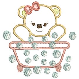 Matriz de bordado Banho Ursa Aplique