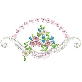 Matriz de bordado Decorao de Flores 001