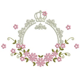 Matriz de bordado Moldura Coroa 003